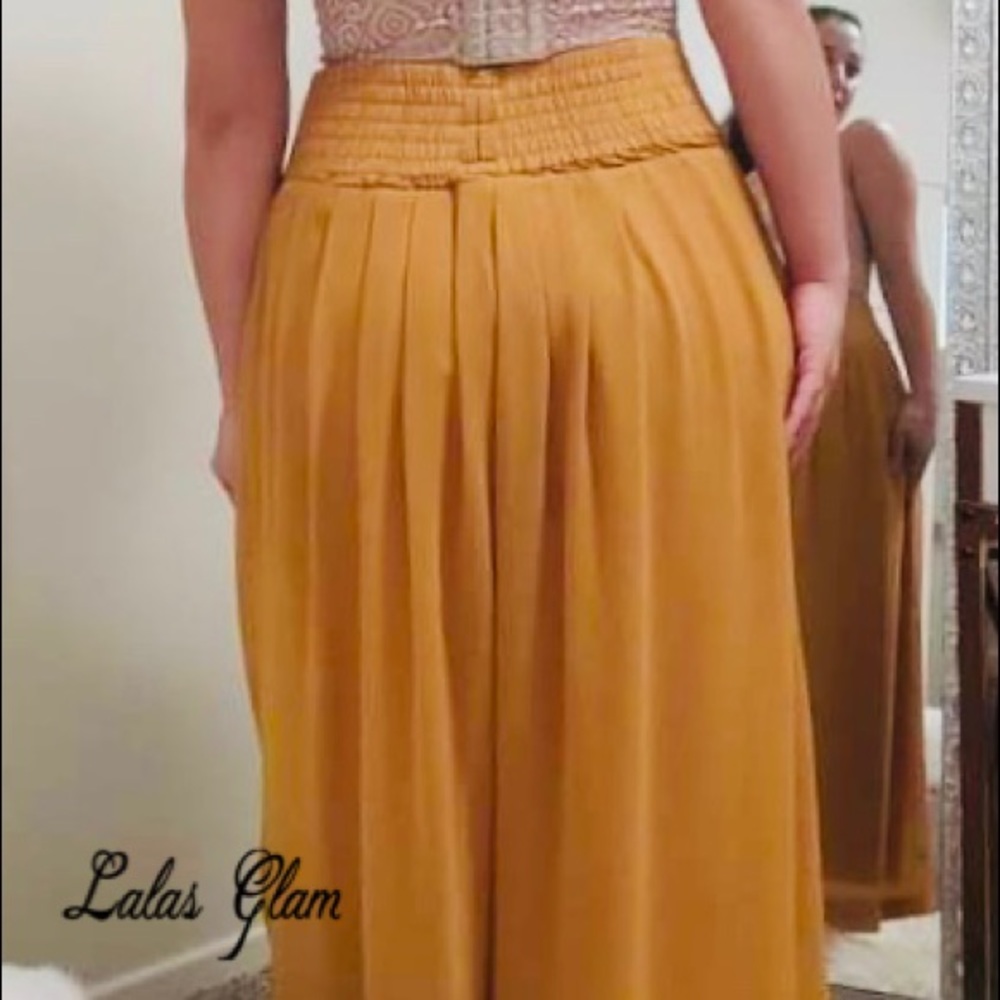 Mustard wide leg pants